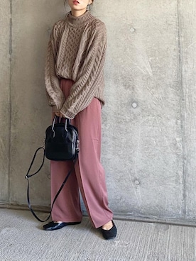 「BITTOKO（ビットコ）のアイテム（パンツ）」を使った、mikaさん（レディース・157cm）の秋コーディネート