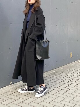 「rectangle（レクタングル）のアイテム（チェスターコート）」を使った、mikaさん（レディース・157cm）の秋コーディネート