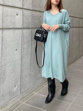 「michino（ミチノ）のアイテム」を使った、mikaさん（レディース・157cm）の冬コーディネート