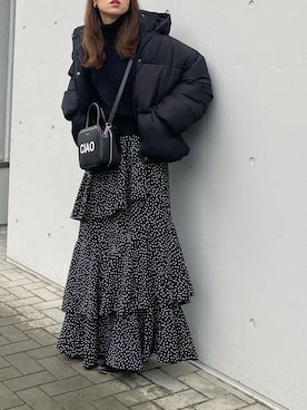 「michino（ミチノ）のアイテム」を使った、mikaさん（レディース・157cm）の冬コーディネート