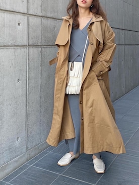 「フリンジバッグ」｜「アイテム（ジャケット/アウター）」を使った、mikaさん（レディース・157cm）の冬コーディネート