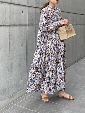 「SEA（シー）のアイテム（かごバッグ）」を使った、mikaさん（レディース・157cm）の春コーディネート