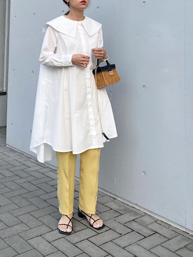 「春めきシューズ」｜「アイテム（シャツワンピース）」を使った、mikaさん（レディース・157cm）の春コーディネート
