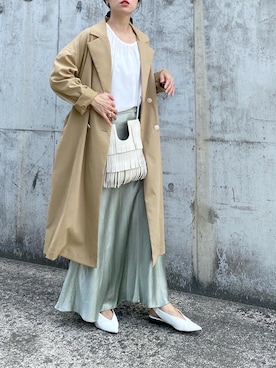 「BONbazaar（ボンバザール）のアイテム（その他アウター）」を使った、mikaさん（レディース・157cm）の春コーディネート