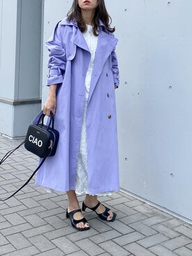 「カラーコート」｜「アイテム（ワンピース/ドレス）」を使った、mikaさん（レディース・157cm）の春コーディネート
