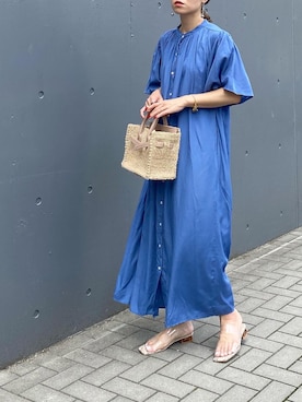 「SEA（シー）のアイテム（かごバッグ）」を使った、mikaさん（レディース・157cm）の春コーディネート