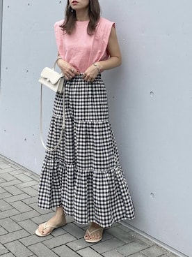 【タグ付き未使用】ZARA ZARA ギンガムチェック　セットアップ　コーデ ZARA - ZARA ギンガムチェック トップス＆スカート セットアップ