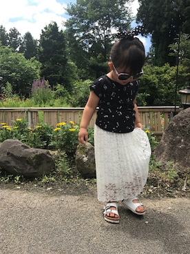 「しまむら（シマムラ）のアイテム（サングラス、ホワイト系）」を使った、saaachanさん（キッズ）の夏コーディネート