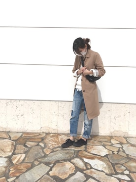 「A part by（アパートバイ）のアイテム（トレンチコート）」を使った、chiko1024さん（レディース・155cm）の春コーディネート
