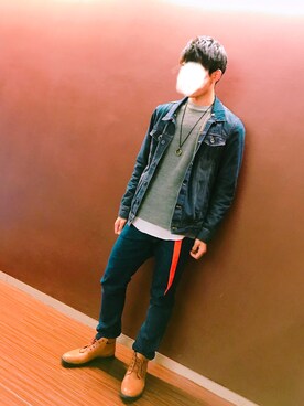 「RAGEBLUE（レイジブルー）のアイテム（ニット/セーター、グレー系）」を使った、翔さん（メンズ・170cm）の秋コーディネート