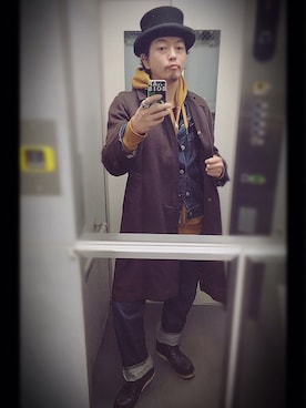 「ドラフトリーバイス」｜「アイテム（ブーツ）」を使った、ぽんさん（メンズ・175cm）の冬コーディネート