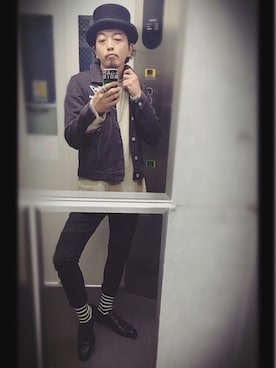 「HALFMAN（ハーフマン）のアイテム（ジャケット/アウター）」を使った、ぽんさん（メンズ・175cm）の春コーディネート