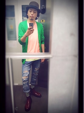 「And A（アンドエー）のアイテム（トップス）」を使った、ぽんさん（メンズ・175cm）の春コーディネート