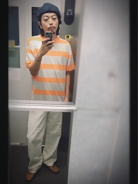 「And A（アンドエー）のアイテム（トップス）」を使った、ぽんさん（メンズ・175cm）の夏コーディネート