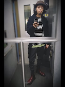 「And A（アンドエー）のアイテム（トップス）」を使った、ぽんさん（メンズ・175cm）の秋コーディネート