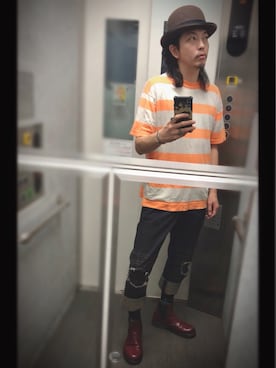 「And A（アンドエー）のアイテム（トップス）」を使った、ぽんさん（メンズ・175cm）の夏コーディネート