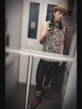 「LAD MUSICIAN（ラッドミュージシャン）のアイテム（その他トップス）」を使った、ぽんさん（メンズ・175cm）の夏コーディネート