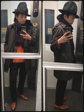 「Paul Smith（ポールスミス）のアイテム（トレンチコート）」を使った、ぽんさん（メンズ・175cm）の冬コーディネート