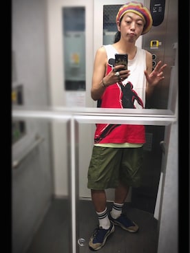 「summer」｜「アイテム（ハンチング/ベレー帽）」を使った、ぽんさん（メンズ・175cm）の夏コーディネート