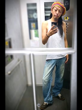 「CABANE de ZUCCa（カバンドズッカ）のアイテム（パンツ）」を使った、ぽんさん（メンズ・175cm）の夏コーディネート