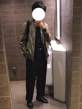 「URBAN RESEARCH Sonny Label（アーバンリサーチサニーレーベル）のアイテム（MA-1）」を使った、Takuさん（メンズ・177cm）の秋コーディネート