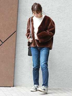 「JOURNAL STANDARD relume（ジャーナルスタンダード　レリューム）のアイテム（ムートンコート）」を使った、ara*さん（レディース・158cm）の秋コーディネート