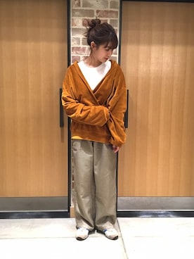 「BASERANGE（ベースレンジ）のアイテム（スウェット）」を使った、ara*さん（レディース・158cm）の冬コーディネート