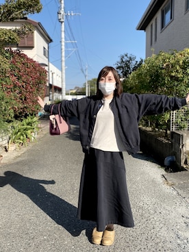 「UNFIL（アンフィル）のアイテム（カーディガン/ボレロ）」を使った、いっかさん（レディース・155cm）の秋コーディネート