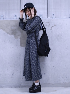 「GORGE（ゴージ）のアイテム（ワンピース/ドレス）」を使った、もえちゃそさん（レディース・156cm）の春コーディネート