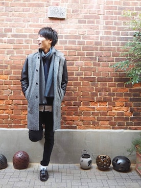 「417 EDIFICE（フォーワンセブンエディフィス）のアイテム（スウェット）」を使った、hrk。さん（メンズ・179cm）の冬コーディネート