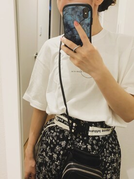 「HIGH-GATEのアイテム（T Shirts、ホワイト系）」を使った、kaaay0717さん（レディース・153cm）の夏コーディネート