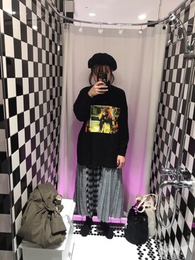 「E.T.」｜「アイテム（ハンチング/ベレー帽）」を使った、アスカスさん（レディース・162cm）の秋コーディネート