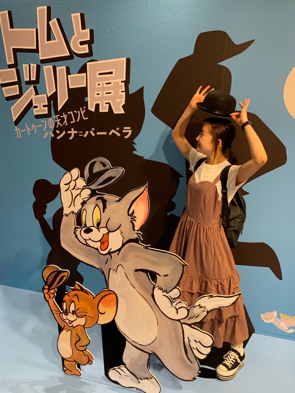 「トムとジェリー展、トムとジェリー、little sunny bite」｜「Little sunny biteのLittleSunnyBite/リトルサニーバイト/CHECKER LONG DRESS（ワンピース、ピンク系）」を使った、アスカスさん（レディース・162cm）の夏コーディネートの1枚目の写真
