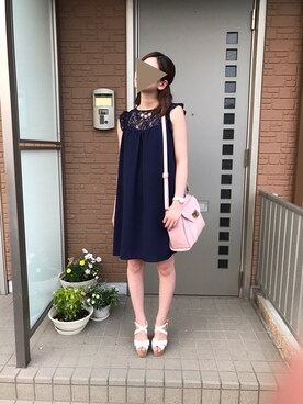 「one way（ワンウェイ）のアイテム（シューズ）」を使った、一葉さん（レディース・165cm）の夏コーディネート