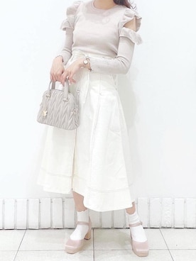 パンプスを使った フレンチガーリー の人気ファッションコーディネート Wear