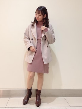 「ストレッチブーツ」｜まりたすさん（レディース・156cm・20代）の冬コーディネート
