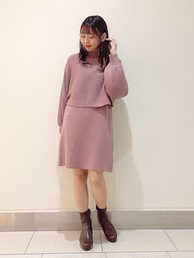 「ストレッチブーツ」｜まりたすさん（レディース・156cm・20代）の冬コーディネート