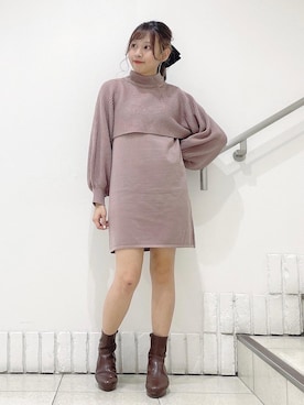 「ストレッチブーツ」｜まりたすさん（レディース・156cm・20代）の冬コーディネート