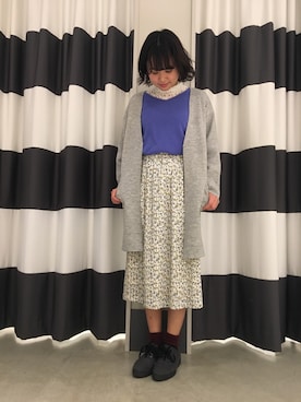 「blue」｜「アイテム（ニット/セーター）」を使った、Yumeさん（レディース・156cm）の冬コーディネート
