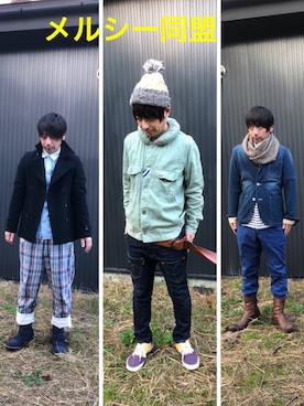 「mercibeaucoup,（メルシーボークー）のアイテム（トップス）」を使った、hide104さん（メンズ・162cm）の秋コーディネート