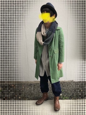「mercibeaucoup,（メルシーボークー）のアイテム（パンツ）」を使った、hide104さん（メンズ・162cm）の冬コーディネート