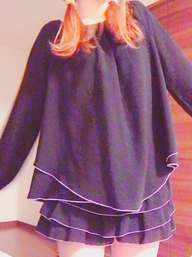 「アイテム（ルームウェア、ブラック系）」を使った、Yu_さん（レディース・158cm）の春コーディネート