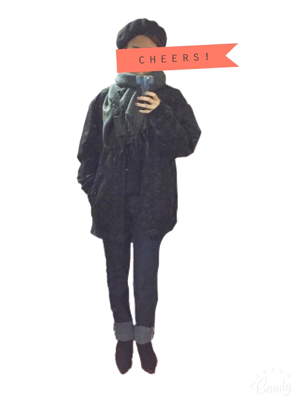 「カジュアル、デニムパンツ、winter、black、シンプルコーデ、メンズライク、carhartt、ラフ、あったかコーデ、雪」｜「MOUSSYのHI TOP BOOTS（ブーツ、ブラック系）」を使った、ashibaさん（レディース・158cm）の冬コーディネートの1枚目の写真
