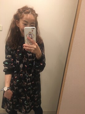 「ZARA（ザラ）のアイテム（ワンピース、その他）」を使った、岡崎   智さん（レディース）の冬コーディネート