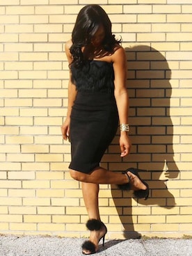 「monochrome」｜「アイテム（サンダル）」を使った、Margo さん（レディース・165cm）の冬コーディネート