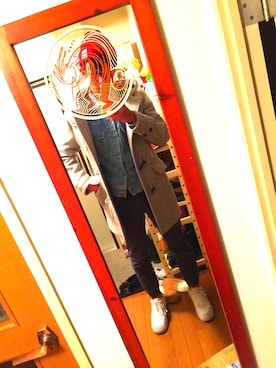 「RRL（ダブル アール エル）のアイテム（デニムジャケット）」を使った、waidさん（メンズ・175cm）の冬コーディネート