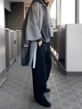 「ドルマン」｜「アイテム（その他アウター）」を使った、YUK  さん（メンズ・169cm）の冬コーディネート