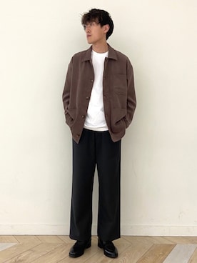 「アイテム（カバーオール、パープル系）」を使った、taiseiさん（メンズ・174cm）の秋コーディネート
