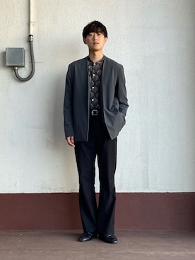 「SENSE OF PLACE by URBAN RESEARCH（センスオブプレイスバイアーバンリサーチ）のアイテム（ノーカラーコート）」を使った、taiseiさん（メンズ・174cm）の冬コーディネート