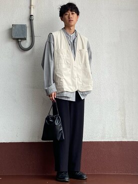 「レースアップシューズ」｜「アイテム（その他アウター）」を使った、taiseiさん（メンズ・174cm）の春コーディネート